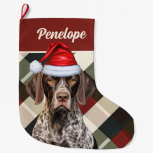 Meia De Natal Grande Cachorro Cachorro Curto Cachorro Vermelho Profundo