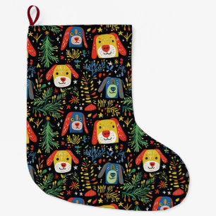 Meia De Natal Grande Cachorro de Natal