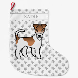 Meia De Natal Grande Cachorro E Nome Cuja Cachorada É Penteada Branca