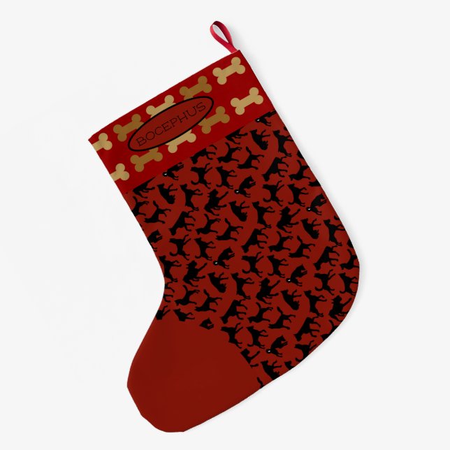 Meia De Natal Grande Cães (Verso (Pendurada))