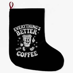 Meia De Natal Grande Café Divertido Retro Vintage para Homens ou Mulher