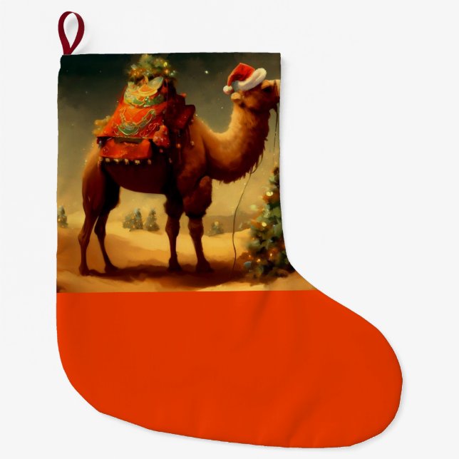 Meia De Natal Grande Camelo de Natal 1 (Frente)