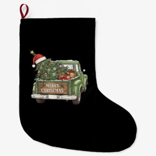 Meia De Natal Grande Caminhão de Natal Vintage Feliz Natal Homens Mulhe