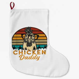 Meia De Natal Grande Camiseta Masculina Frango Papai Galinha Pai Fazend
