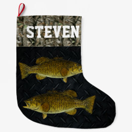 Meia De Natal Grande Camo de Pesca de Boca-Pequena Nome masculino