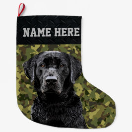 Meia De Natal Grande Camuflagem Cachorro Caça Pet ou Caçador Grande Chr