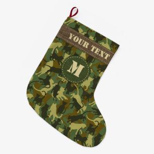 Meia De Natal Grande Camuflagem Cats Woodland