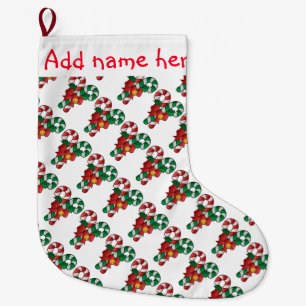 Meia De Natal Grande Canas de Natal Personalizadas/Doces