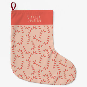 Meia De Natal Grande Canas de Natal Rosa-Pinho