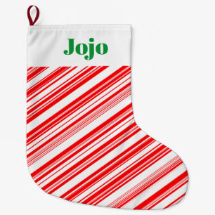 Meia De Natal Grande Candy Cane Holiday Xmas 4Jojo (Nome)