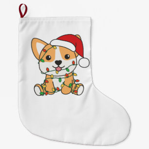 Meia De Natal Grande Cão de inverno de Corgi