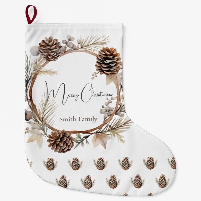 Meia De Natal Grande Cartões de natal (Frente)