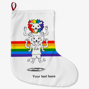 Meia De Natal Grande Cartoon Engraçado de orgulho gay Lion