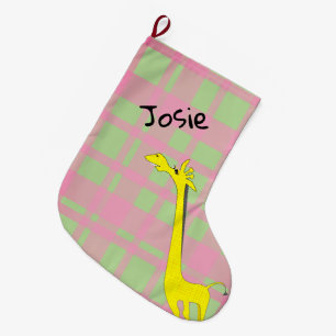 Meia De Natal Grande Cartoon Giraffe