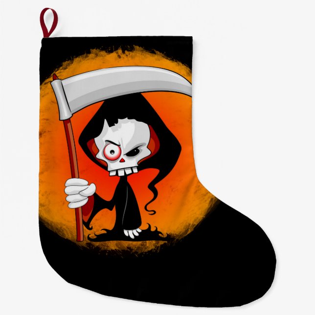 Meia De Natal Grande Cartoon Grim Reaper (Frente)