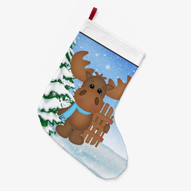 Meia De Natal Grande Cartoon Natal Feriado (Frente (Pendurada))