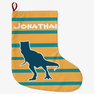 Meia De Natal Grande Cartoon T-rex de dinossauro colorido