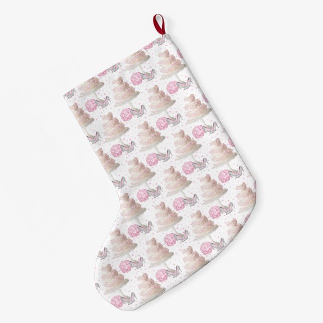 Meia De Natal Grande Casamento de Bolo (Verso (Pendurada))