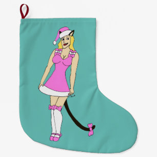 Meia De Natal Grande Catarina de Natal rosa