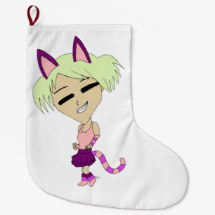 Meia De Natal Grande catgirl chibi
