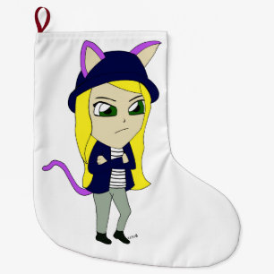 Meia De Natal Grande catgirl chibi