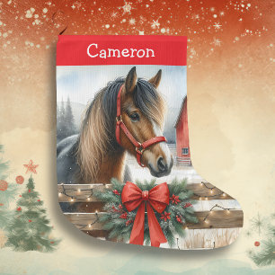 Meia De Natal Grande Cavalo bonito Personalizado