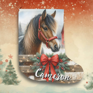 Meia De Natal Grande Cavalo bonito Personalizado