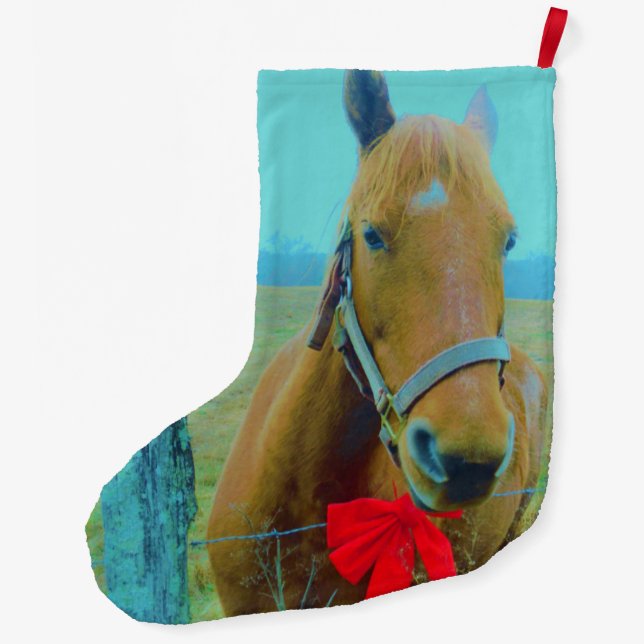 Meia De Natal Grande Cavalo de Natal (Verso)