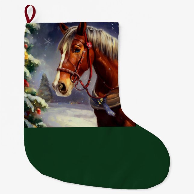 Meia De Natal Grande Cavalo de Natal 1 (Frente)