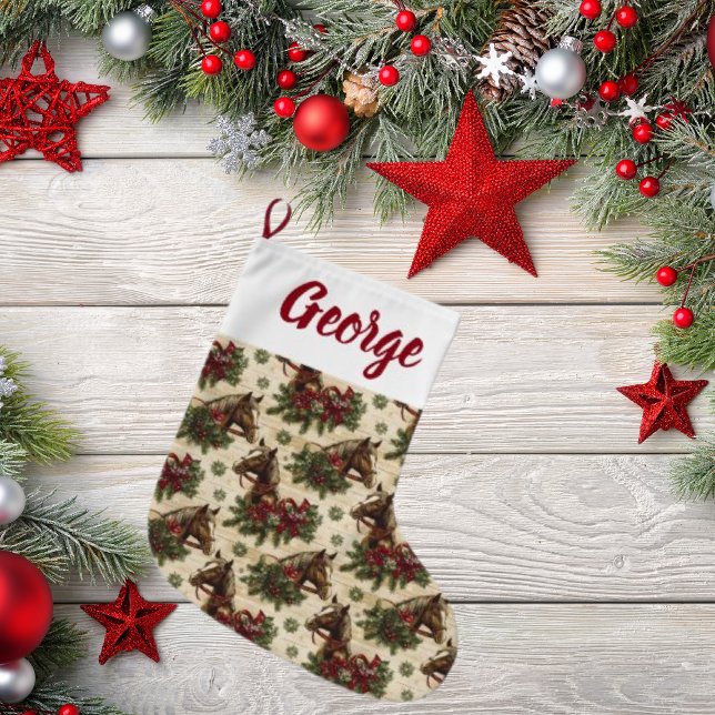Meia De Natal Grande Cavalos de Natal do País (Criador carregado)