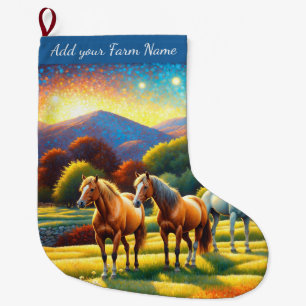 Meia De Natal Grande Cavalos na Fazenda