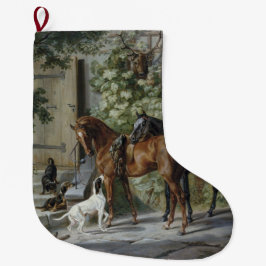 Meia De Natal Grande Cavalos no Porch (por Albrecht Adam)
