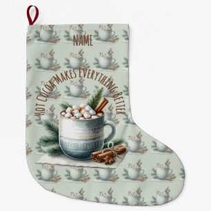 Meia De Natal Grande Cena de Marshmallow de Cacau de Inverno Aconchegan