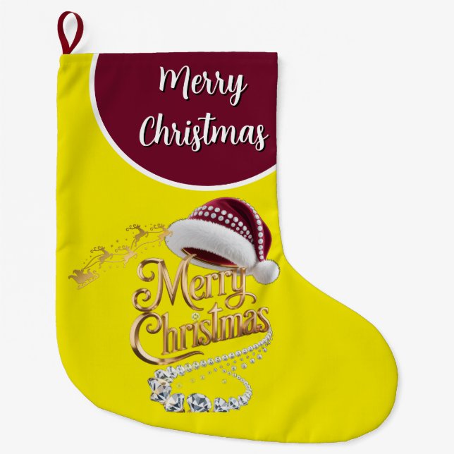Meia De Natal Grande Chapéu de Natal fofo (Frente)