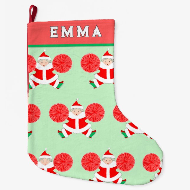 Meia De Natal Grande Cheerleader Personalizado (Frente)
