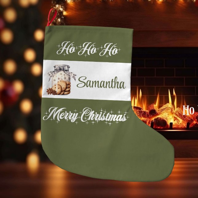 Meia De Natal Grande Chic earthy pastel tones personalized christmas  (Chic earthy pastel tones personalized christmas stocking

)