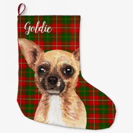 Meia De Natal Grande Chihuahua Dog Personalizado
