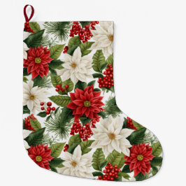 Meia De Natal Grande Christmas Poinsettia – Holiday Floral Design