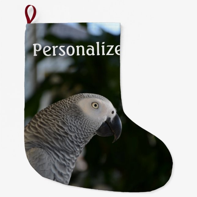 Meia De Natal Grande Cinza africano calmo (Frente)