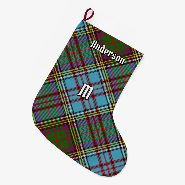 Meia De Natal Grande Clan Anderson Tartan — Parada de Natal (Frente (Pendurada))