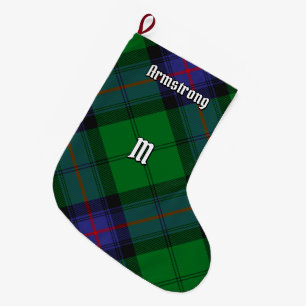 Meia De Natal Grande Clan Armstrong Tartan Christmas Stocks
