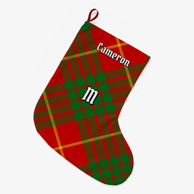 Meia De Natal Grande Clan Cameron Tartan (Frente (Pendurada))