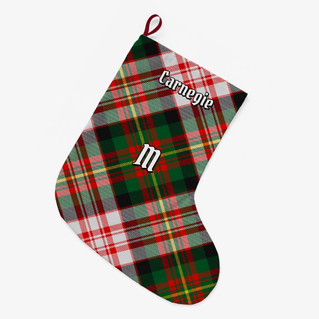 Meia De Natal Grande Clan Carnegie Dress Tartan (Frente (Pendurada))