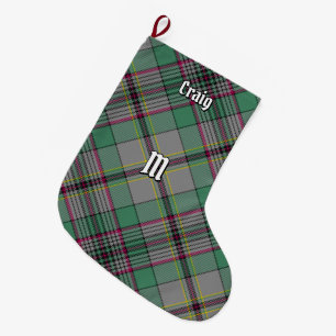 Meia De Natal Grande Clan Craig Tartan Christmas Stocks