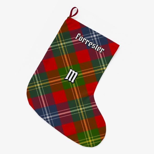 Meia De Natal Grande Clan Forrester Tartan (Frente (Pendurada))