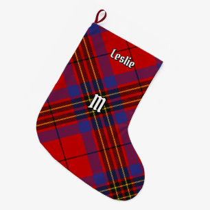 Meia De Natal Grande Clan Leslie Red Tartan
