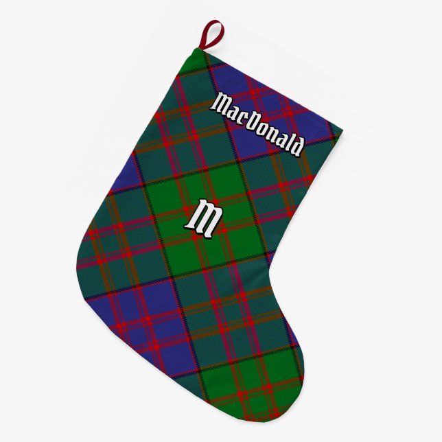 Meia De Natal Grande Clan MacDonald Tartan natalino (Frente (Pendurada))