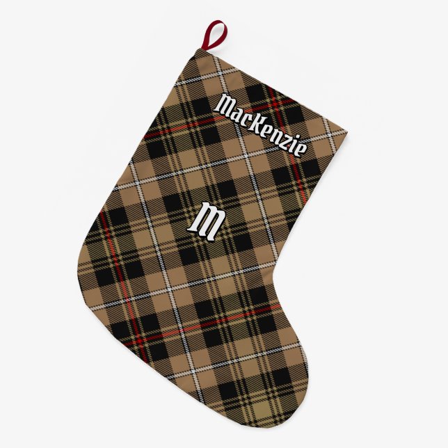 Meia De Natal Grande Clan MacKenzie caçando Brown Tartan (Frente (Pendurada))