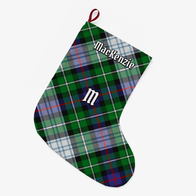 Meia De Natal Grande Clan MacKenzie vestiu Tartan no natal (Frente (Pendurada))