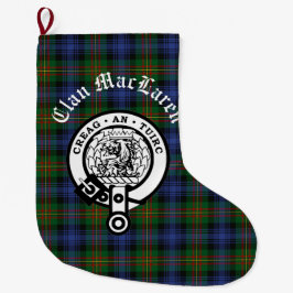 Meia De Natal Grande Clan MacLaren Crest Crachá e Tartan personalizável